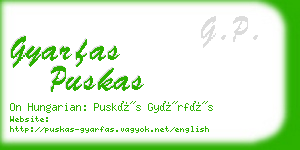 gyarfas puskas business card